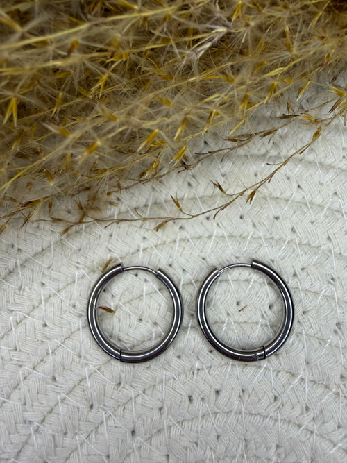 Créoles rondes 20mm - fil 2 mm - Acier Inoxydable