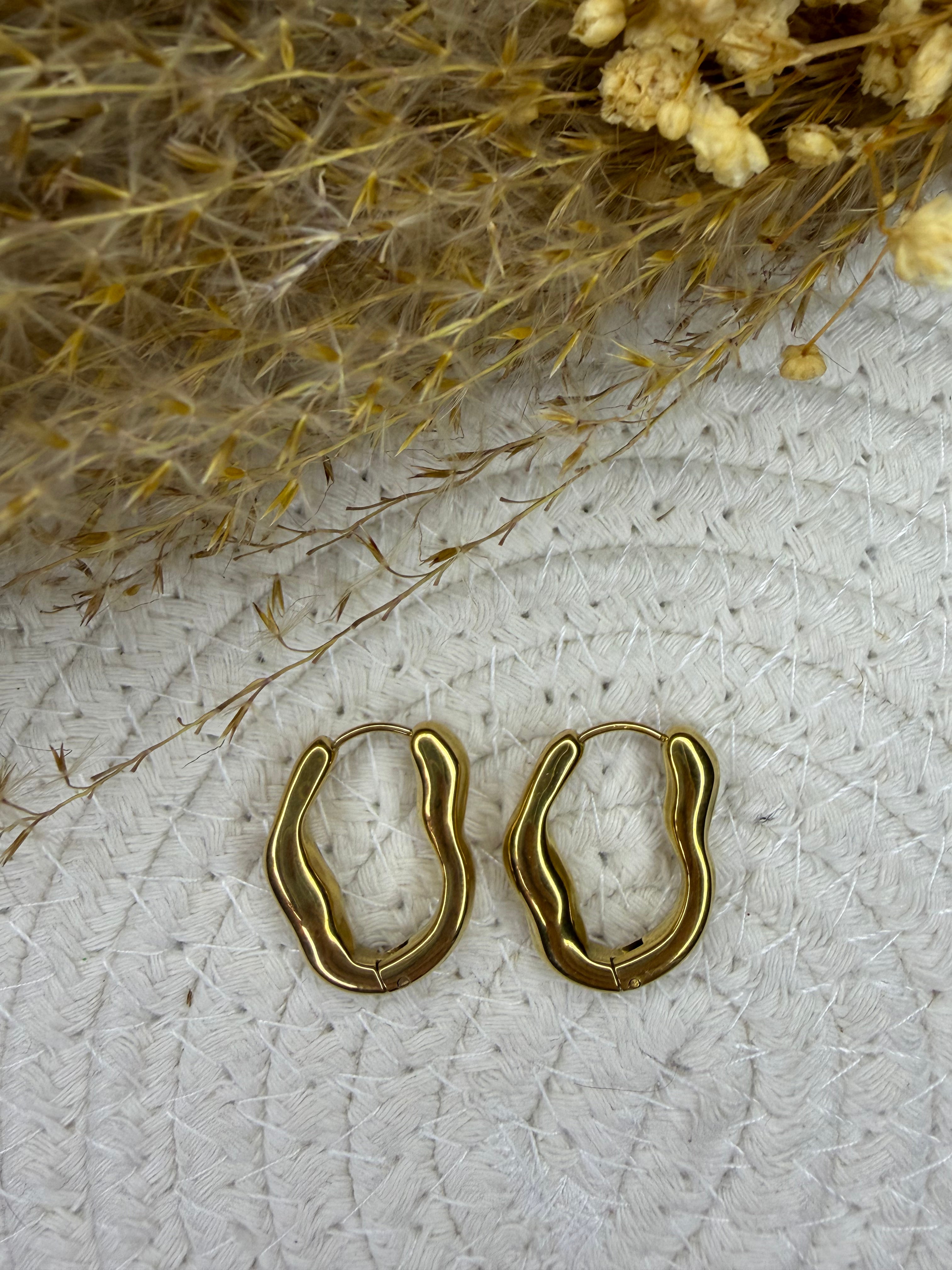 Créoles ondulé  19mm/25mm - fil 5 mm - Acier Inoxydable