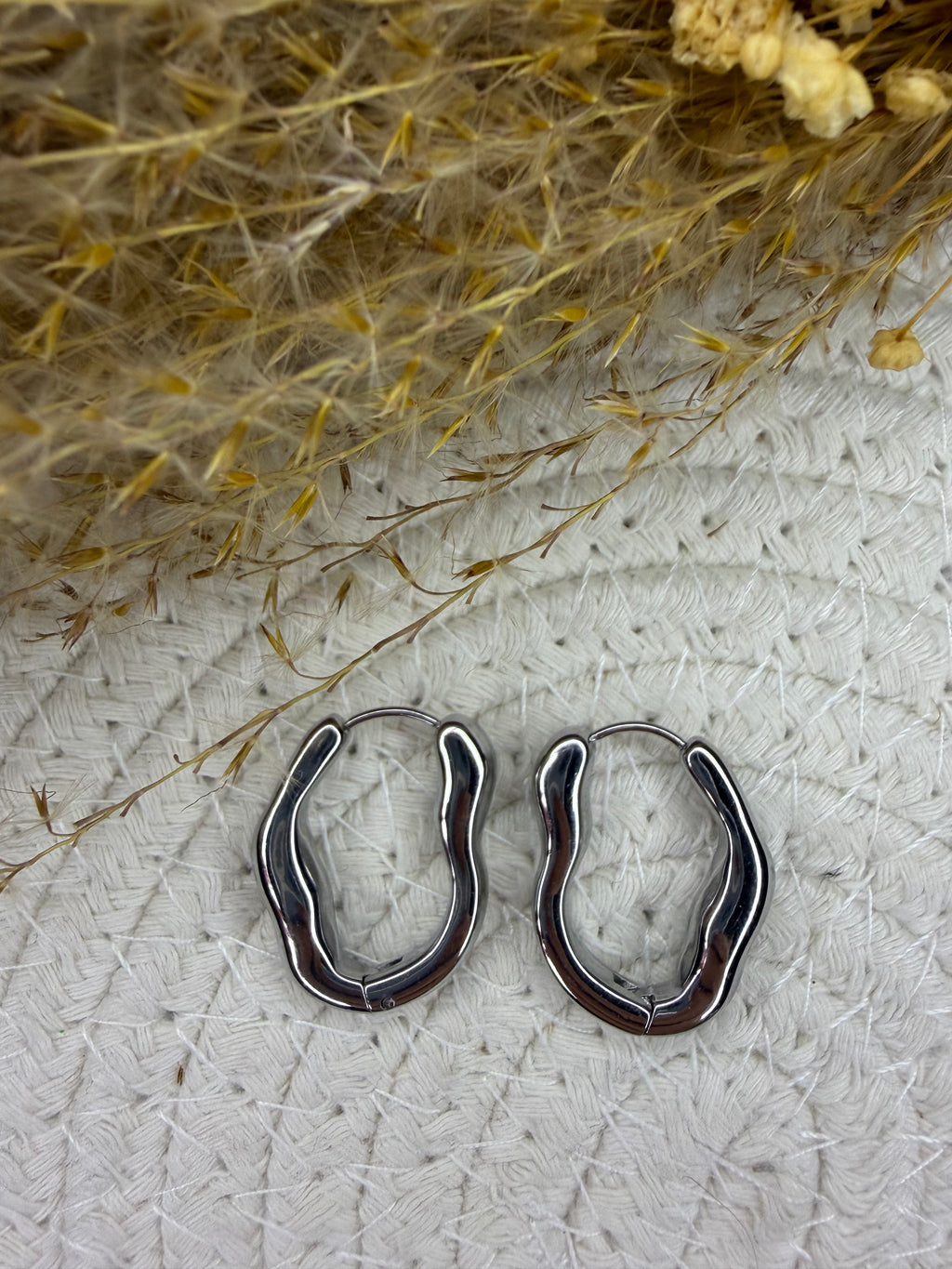 Créoles ondulé  19mm/25mm - fil 5 mm - Acier Inoxydable
