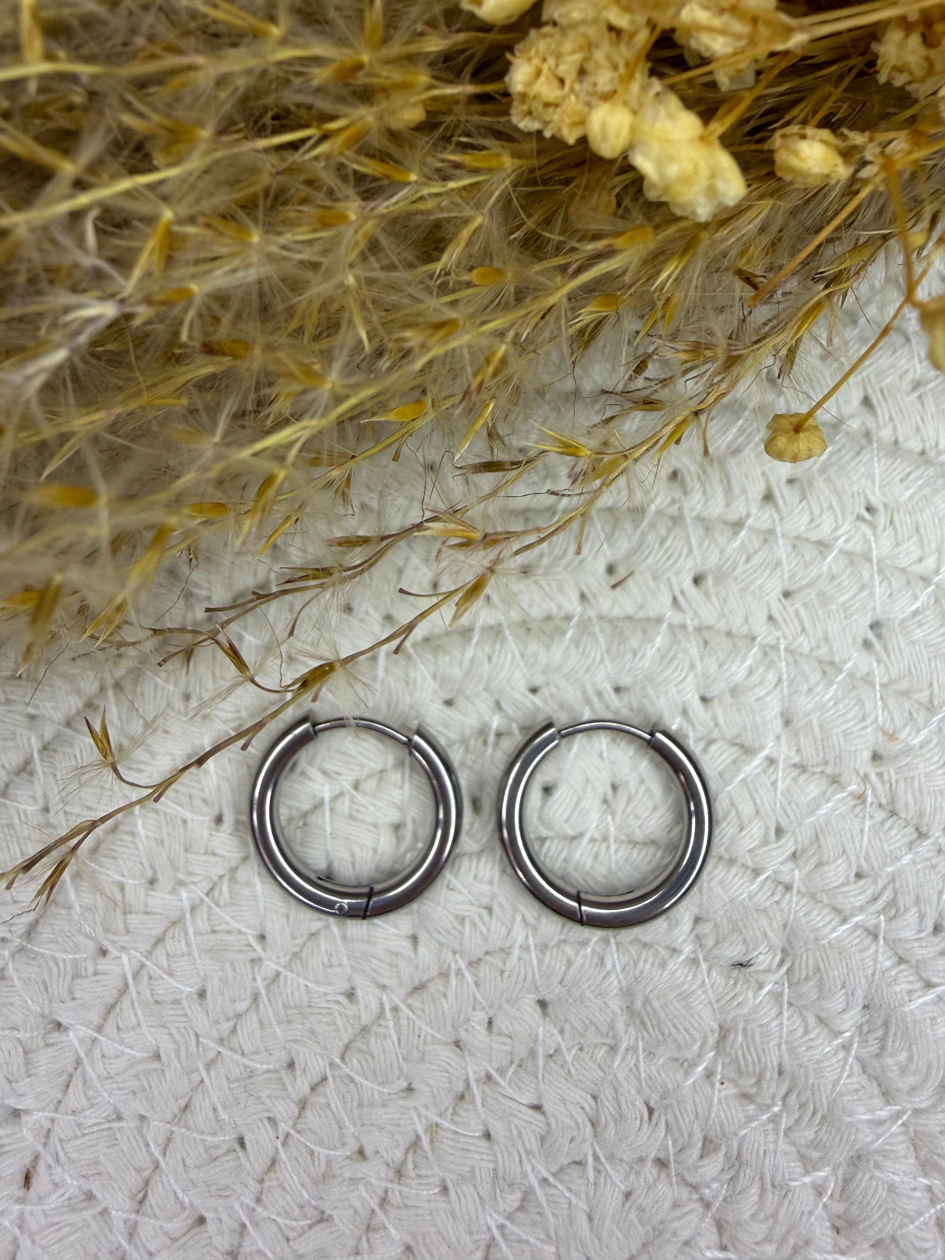 Créoles rondes 16 mm - fil 2 mm - Acier Inoxydable - compatibles petites pampilles