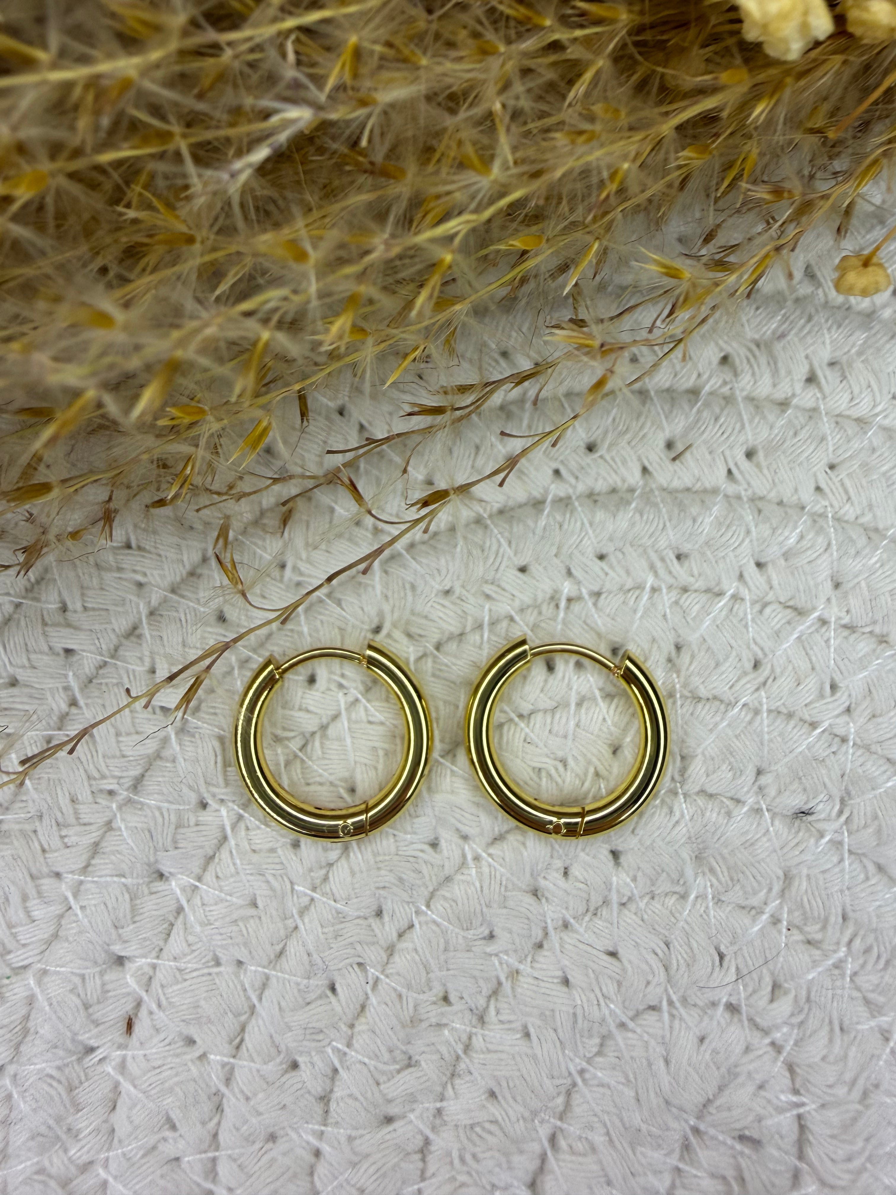 Créoles rondes 16 mm - fil 2 mm - Acier Inoxydable - compatibles petites pampilles